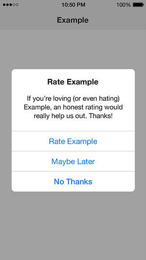 Voorbeeld rating scherm